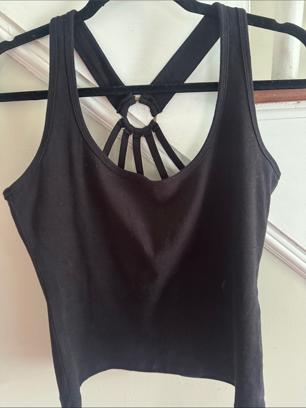 Black Strappy Back Tank Top